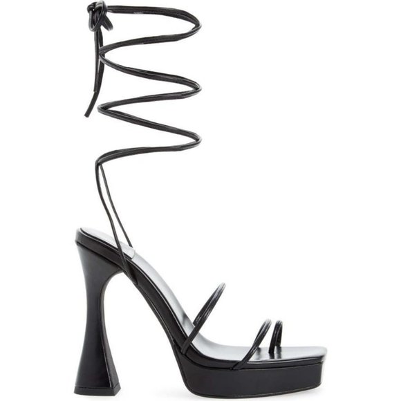 JEFFERY CAMPBELL Prima Donna Platform Strappy Sandal Shoes 11 Black NEW - Picture 3 of 12